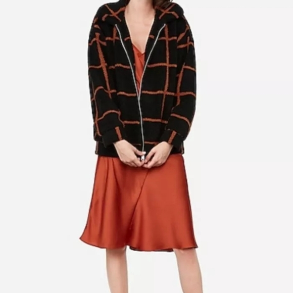 Express Plaid Teddy Sherpa Jacket - Picture 3 of 8